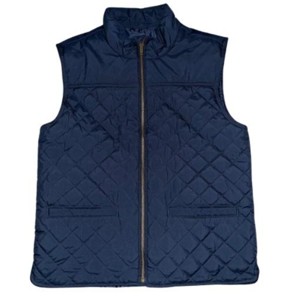 J. Crew Factory CREWCUTS Navy Blue Quilted Walker Puff Vest Jacket XL Full Zip